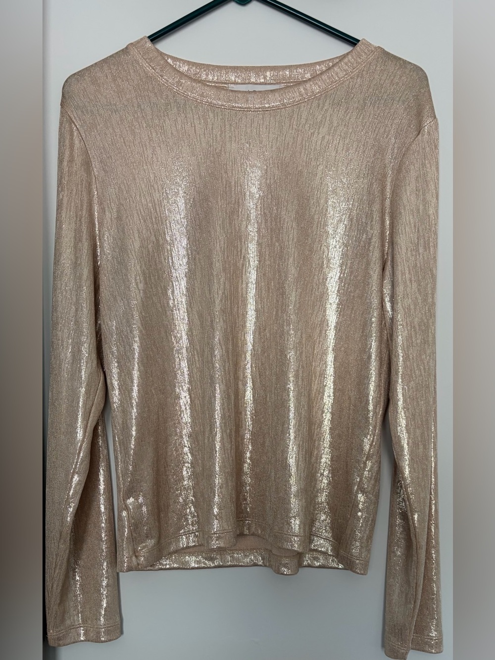 Metallic Gold Loft Long-Sleeve Women's Top